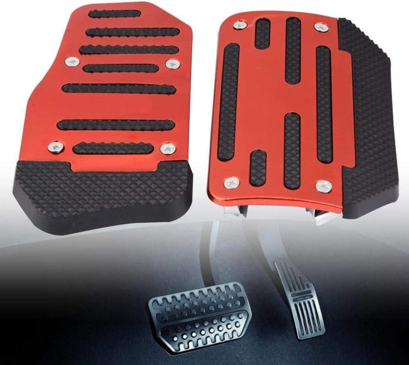 woobles Accelerator Pad Cover Red Pedal Covers Automatic Car Pedal Covers Universal Accelerator Pedal Cover Non-Slip Brake Pedal Cover for Automatic Vehicles at Car Foot Pedals Pads (Red) - Image 1